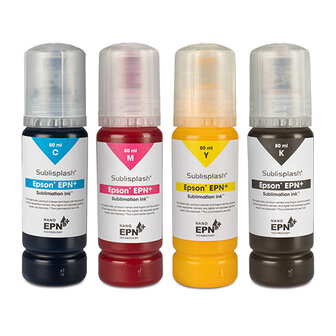 Sublisplash&reg; EPN Sublimatie-inkt 80ml (EcoTank), CMYK set