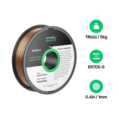 xTool 1mm ER70S-6 Carbon Steel Welding Wire 5kg Spool