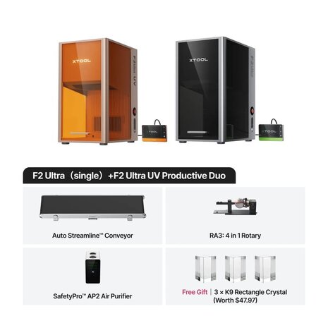 DiDEMCO xTool F2 Ultra Single + F2 Ultra UV All-In-One Bundle
