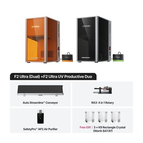 DiDEMCO xTool F2 Ultra Dual + F2 Ultra UV All-In-One Bundle