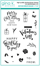 Sketched Wreath Builder (Clear Stamps) - Gina K Designs