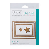 Gina K. Designs (3) Nested Rectangle Dies • Single Stitch Design • Large Set