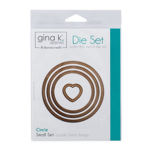 Gina K. Designs (3) Nested Circle Dies • Double Stitch Design • Small Set