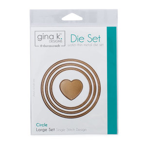 Gina K. Designs (3) Nested Circle Dies • Single Stitch Design • Large Set