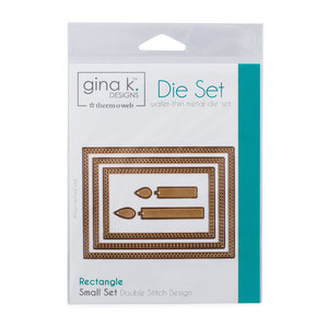 Gina K. Designs (3) Nested Rectangle Dies • Double Stitch Design • Small Set